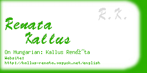 renata kallus business card